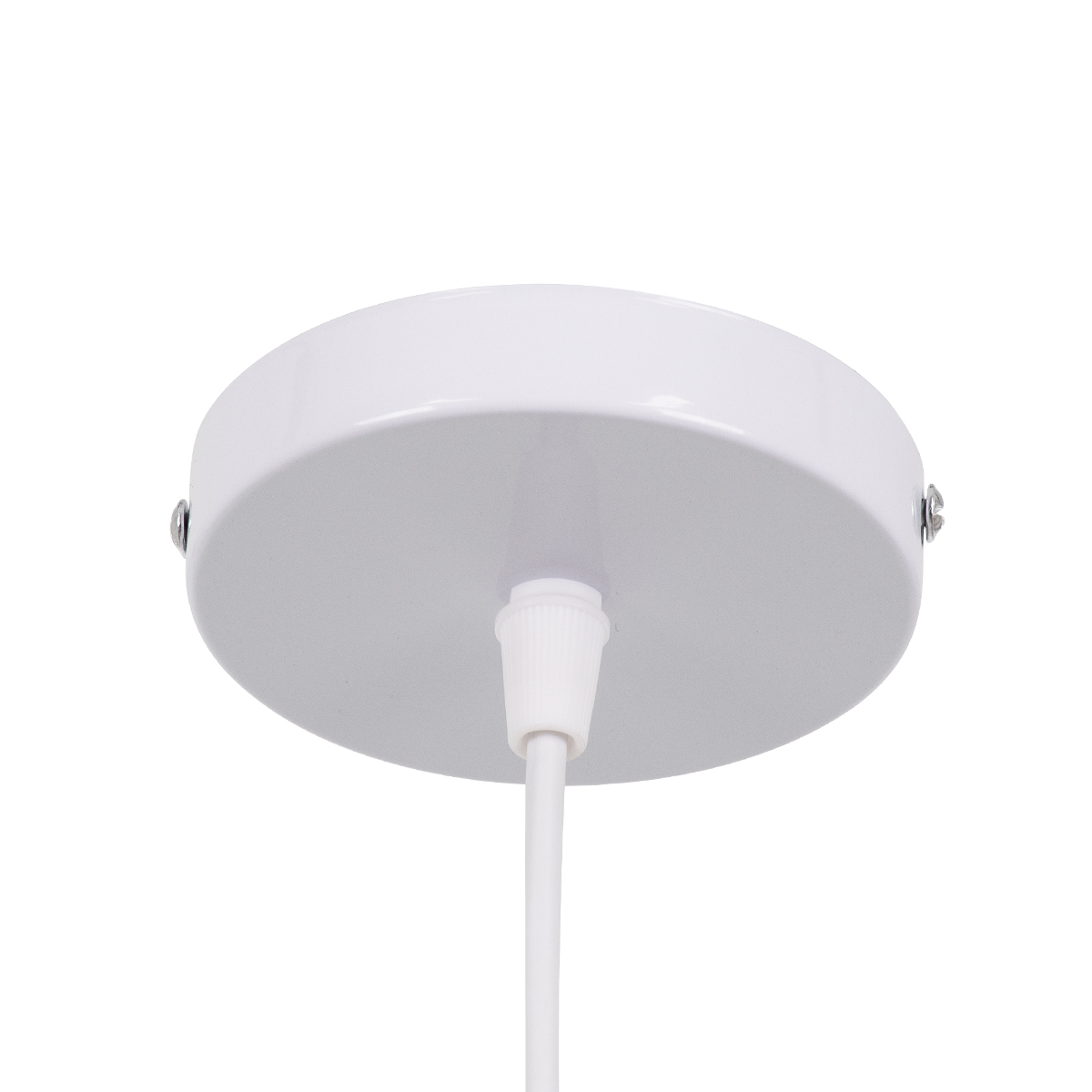 GloboStar® SANTOR 00728 Boho Κρεμαστό Φωτιστικό Πλέγμα Μονόφωτο 1 x E27 IP20 Λευκό & Μπλε Σχοινί - Μ30 x Π30 x Υ30cm
