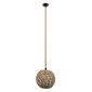 GloboStar® MANDALA 00731 Boho Κρεμαστό Φωτιστικό Πλέγμα Μονόφωτο 1 x E27 IP20 Μπεζ Σχοινί - Μ30 x Π30 x Y30cm
