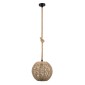 GloboStar® MANDALA 00731 Boho Κρεμαστό Φωτιστικό Πλέγμα Μονόφωτο 1 x E27 IP20 Μπεζ Σχοινί - Μ30 x Π30 x Y30cm