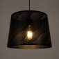 GloboStar® SPARKLE 00733 Μοντέρνο Κρεμαστό Φωτιστικό Καπέλο Μονόφωτο 1 x E27 IP20 Μαύρο Μέταλλο - Μ35 x Π35 x Υ26cm