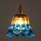 GloboStar® SACHA 00735 Vintage Κρεμαστό Φωτιστικό Καμπάνα Μονόφωτο 1 x E27 IP20 Πολύχρωμο Γυαλί - Μ15 x Π15 x Υ18cm
