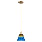 GloboStar® SACHA 00735 Vintage Κρεμαστό Φωτιστικό Καμπάνα Μονόφωτο 1 x E27 IP20 Πολύχρωμο Γυαλί - Μ15 x Π15 x Υ18cm