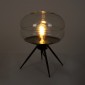 GloboStar® JAVAN 00736 Μοντέρνο Επιτραπέζιο Φωτιστικό Πορτατίφ Λαμπατέρ Μονόφωτο Διάφανο Γυάλινο Μαύρο Μεταλλικό Φ30 x Υ19cm