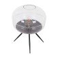 GloboStar® JAVAN 00736 Μοντέρνο Επιτραπέζιο Φωτιστικό Πορτατίφ Λαμπατέρ Μονόφωτο Διάφανο Γυάλινο Μαύρο Μεταλλικό Φ30 x Υ19cm