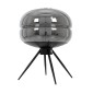 GloboStar® JAVAN 00738 Μοντέρνο Επιτραπέζιο Φωτιστικό Πορτατίφ Λαμπατέρ Μονόφωτο Φιμέ Νίκελ Γυάλινο Μαύρο Μεταλλικό Φ30 x Υ19cm