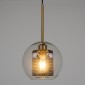 GloboStar® AVERY 00739 Μοντέρνο Κρεμαστό Φωτιστικό Μπάλα Μονόφωτο 1 x E27 IP20 Διάφανο Γυαλί με Χρυσό Μέταλλο - Μ18 x Π18 x Υ38cm