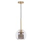 GloboStar® AVERY 00739 Μοντέρνο Κρεμαστό Φωτιστικό Μπάλα Μονόφωτο 1 x E27 IP20 Διάφανο Γυαλί με Χρυσό Μέταλλο - Μ18 x Π18 x Υ38cm