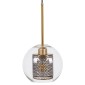 GloboStar® AVERY 00739 Μοντέρνο Κρεμαστό Φωτιστικό Μπάλα Μονόφωτο 1 x E27 IP20 Διάφανο Γυαλί με Χρυσό Μέταλλο - Μ18 x Π18 x Υ38cm