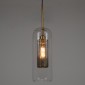 GloboStar® AVERY 00741 Μοντέρνο Κρεμαστό Φωτιστικό Πλέγμα Μονόφωτο 1 x E27 IP20 Διάφανο Γυαλί με Χρυσό Μέταλλο - Μ15 x Π15 x Υ60cm