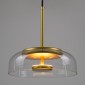 GloboStar® CHARLOTTE 00742 Μοντέρνο Κρεμαστό Φωτιστικό Καμπάνα CREE LED 5W 500lm 180° AC 85-265V IP20 Θερμό Λευκό 2700K Διάφανο Γυαλί με Χρυσό Μέταλλο - Μ23 x Π23 x Υ23cm - 2 Xρόνια Εγγύηση