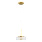 GloboStar® CHARLOTTE 00742 Μοντέρνο Κρεμαστό Φωτιστικό Καμπάνα CREE LED 5W 500lm 180° AC 85-265V IP20 Θερμό Λευκό 2700K Διάφανο Γυαλί με Χρυσό Μέταλλο - Μ23 x Π23 x Υ23cm - 2 Xρόνια Εγγύηση
