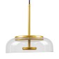 GloboStar® CHARLOTTE 00742 Μοντέρνο Κρεμαστό Φωτιστικό Καμπάνα CREE LED 5W 500lm 180° AC 85-265V IP20 Θερμό Λευκό 2700K Διάφανο Γυαλί με Χρυσό Μέταλλο - Μ23 x Π23 x Υ23cm - 2 Xρόνια Εγγύηση