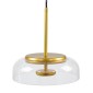 GloboStar® CHARLOTTE 00742 Μοντέρνο Κρεμαστό Φωτιστικό Καμπάνα CREE LED 5W 500lm 180° AC 85-265V IP20 Θερμό Λευκό 2700K Διάφανο Γυαλί με Χρυσό Μέταλλο - Μ23 x Π23 x Υ23cm - 2 Xρόνια Εγγύηση