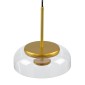 GloboStar® CHARLOTTE 00742 Μοντέρνο Κρεμαστό Φωτιστικό Καμπάνα CREE LED 5W 500lm 180° AC 85-265V IP20 Θερμό Λευκό 2700K Διάφανο Γυαλί με Χρυσό Μέταλλο - Μ23 x Π23 x Υ23cm - 2 Xρόνια Εγγύηση