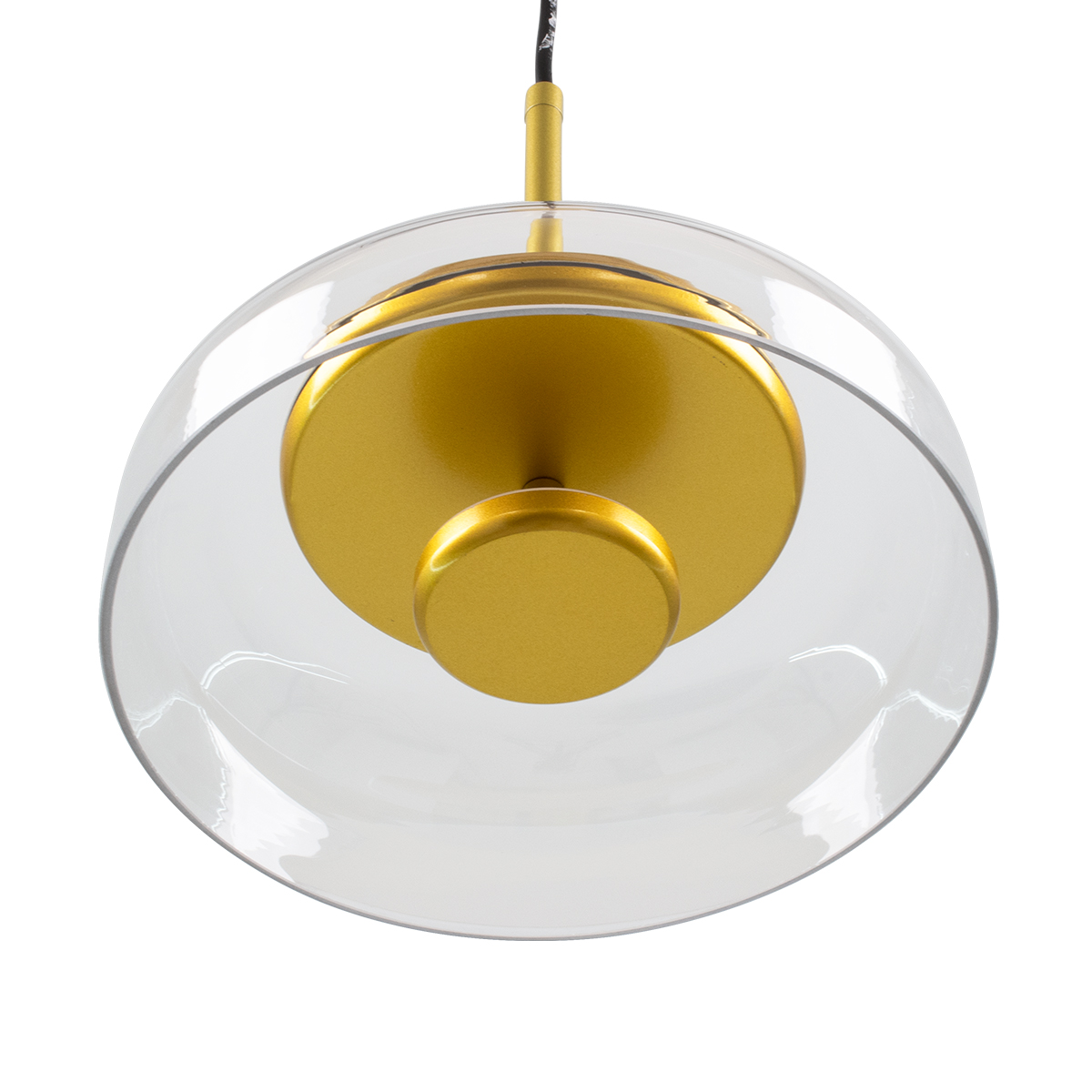GloboStar® CHARLOTTE 00742 Μοντέρνο Κρεμαστό Φωτιστικό Καμπάνα CREE LED 5W 500lm 180° AC 85-265V IP20 Θερμό Λευκό 2700K Διάφανο Γυαλί με Χρυσό Μέταλλο - Μ23 x Π23 x Υ23cm - 2 Xρόνια Εγγύηση