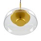 GloboStar® CHARLOTTE 00742 Μοντέρνο Κρεμαστό Φωτιστικό Καμπάνα CREE LED 5W 500lm 180° AC 85-265V IP20 Θερμό Λευκό 2700K Διάφανο Γυαλί με Χρυσό Μέταλλο - Μ23 x Π23 x Υ23cm - 2 Xρόνια Εγγύηση