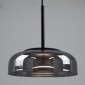 GloboStar® CHARLOTTE 00743 Μοντέρνο Κρεμαστό Φωτιστικό Καμπάνα CREE LED 5W 500lm 180° AC 85-265V IP20 Θερμό Λευκό 2700K Ασημί Γυαλί με Μαύρο Μέταλλο Μ23 x Π23 x Υ23cm - 2 Xρόνια Εγγύηση