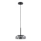 GloboStar® CHARLOTTE 00743 Μοντέρνο Κρεμαστό Φωτιστικό Καμπάνα CREE LED 5W 500lm 180° AC 85-265V IP20 Θερμό Λευκό 2700K Ασημί Γυαλί με Μαύρο Μέταλλο Μ23 x Π23 x Υ23cm - 2 Xρόνια Εγγύηση