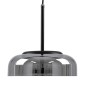 GloboStar® CHARLOTTE 00743 Μοντέρνο Κρεμαστό Φωτιστικό Καμπάνα CREE LED 5W 500lm 180° AC 85-265V IP20 Θερμό Λευκό 2700K Ασημί Γυαλί με Μαύρο Μέταλλο Μ23 x Π23 x Υ23cm - 2 Xρόνια Εγγύηση