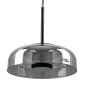GloboStar® CHARLOTTE 00743 Μοντέρνο Κρεμαστό Φωτιστικό Καμπάνα CREE LED 5W 500lm 180° AC 85-265V IP20 Θερμό Λευκό 2700K Ασημί Γυαλί με Μαύρο Μέταλλο Μ23 x Π23 x Υ23cm - 2 Xρόνια Εγγύηση