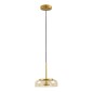 GloboStar® CHARLOTTE 00744 Μοντέρνο Κρεμαστό Φωτιστικό Καμπάνα CREE LED 5W 500lm 180° AC 85-265V IP20 Θερμό Λευκό 2700K Μελί Γυαλί με Χρυσό Μέταλλο - Μ23 x Π23 x Υ23cm - 2 Xρόνια Εγγύηση
