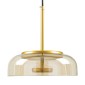 GloboStar® CHARLOTTE 00744 Μοντέρνο Κρεμαστό Φωτιστικό Καμπάνα CREE LED 5W 500lm 180° AC 85-265V IP20 Θερμό Λευκό 2700K Μελί Γυαλί με Χρυσό Μέταλλο - Μ23 x Π23 x Υ23cm - 2 Xρόνια Εγγύηση