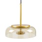GloboStar® CHARLOTTE 00744 Μοντέρνο Κρεμαστό Φωτιστικό Καμπάνα CREE LED 5W 500lm 180° AC 85-265V IP20 Θερμό Λευκό 2700K Μελί Γυαλί με Χρυσό Μέταλλο - Μ23 x Π23 x Υ23cm - 2 Xρόνια Εγγύηση