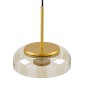 GloboStar® CHARLOTTE 00744 Μοντέρνο Κρεμαστό Φωτιστικό Καμπάνα CREE LED 5W 500lm 180° AC 85-265V IP20 Θερμό Λευκό 2700K Μελί Γυαλί με Χρυσό Μέταλλο - Μ23 x Π23 x Υ23cm - 2 Xρόνια Εγγύηση