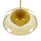 GloboStar® CHARLOTTE 00744 Μοντέρνο Κρεμαστό Φωτιστικό Καμπάνα CREE LED 5W 500lm 180° AC 85-265V IP20 Θερμό Λευκό 2700K Μελί Γυαλί με Χρυσό Μέταλλο - Μ23 x Π23 x Υ23cm - 2 Xρόνια Εγγύηση