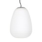 GloboStar® FREYA 00745 Μοντέρνο Κρεμαστό Φωτιστικό Ανάρτηση Μονόφωτο 1 x E27 IP20 Λευκό Γυαλί με Ασημί Μέταλλο - Μ24 x Π24 x Υ35cm