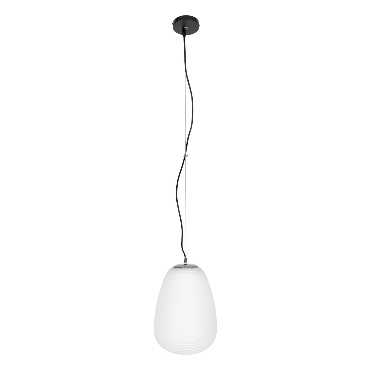 GloboStar® FREYA 00745 Μοντέρνο Κρεμαστό Φωτιστικό Ανάρτηση Μονόφωτο 1 x E27 IP20 Λευκό Γυαλί με Ασημί Μέταλλο - Μ24 x Π24 x Υ35cm