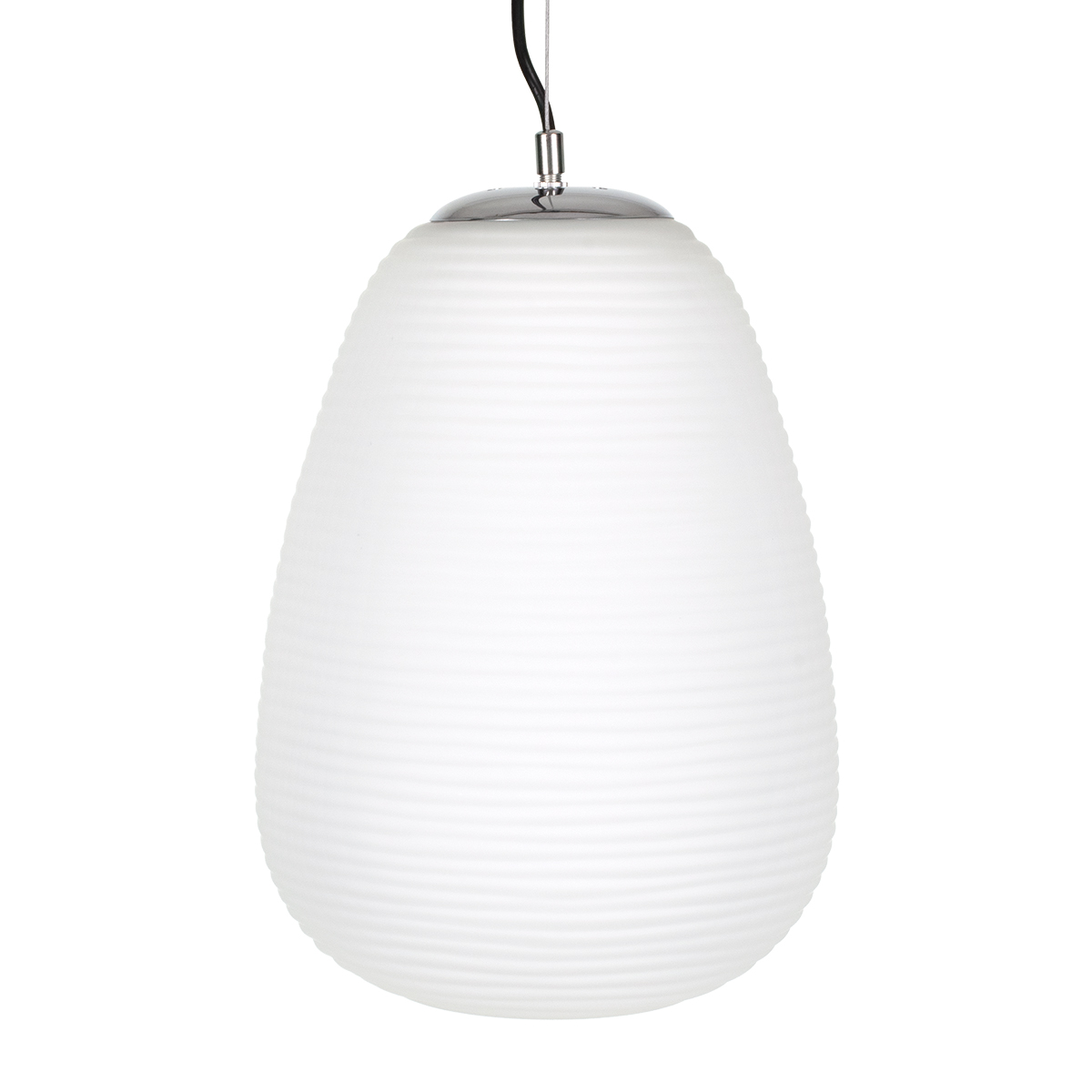 GloboStar® FREYA 00745 Μοντέρνο Κρεμαστό Φωτιστικό Ανάρτηση Μονόφωτο 1 x E27 IP20 Λευκό Γυαλί με Ασημί Μέταλλο - Μ24 x Π24 x Υ35cm