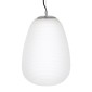 GloboStar® FREYA 00745 Μοντέρνο Κρεμαστό Φωτιστικό Ανάρτηση Μονόφωτο 1 x E27 IP20 Λευκό Γυαλί με Ασημί Μέταλλο - Μ24 x Π24 x Υ35cm