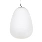 GloboStar® FREYA 00745 Μοντέρνο Κρεμαστό Φωτιστικό Ανάρτηση Μονόφωτο 1 x E27 IP20 Λευκό Γυαλί με Ασημί Μέταλλο - Μ24 x Π24 x Υ35cm