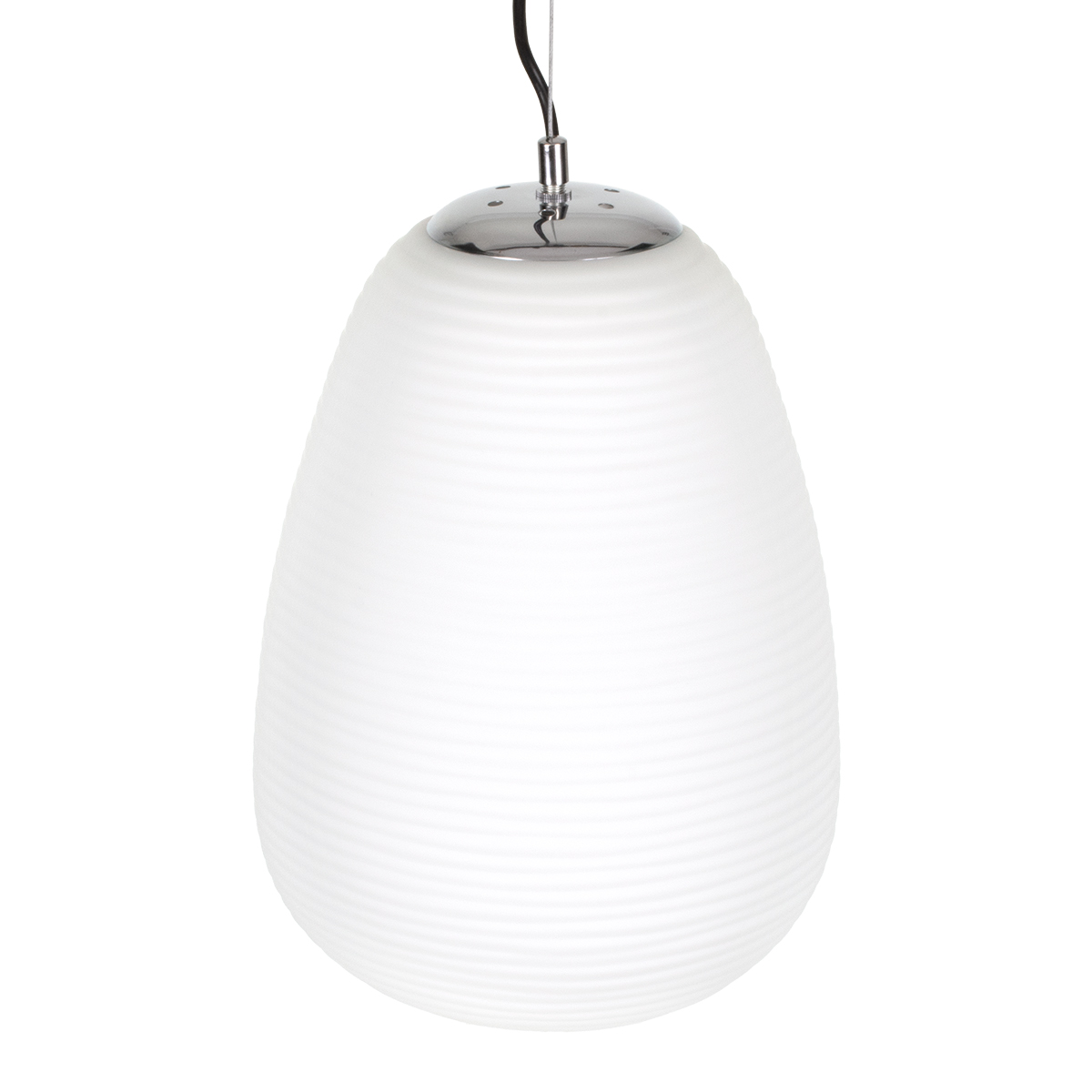 GloboStar® FREYA 00745 Μοντέρνο Κρεμαστό Φωτιστικό Ανάρτηση Μονόφωτο 1 x E27 IP20 Λευκό Γυαλί με Ασημί Μέταλλο - Μ24 x Π24 x Υ35cm