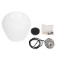 GloboStar® FREYA 00746 Μοντέρνο Κρεμαστό Φωτιστικό Ανάρτηση Μονόφωτο 1 x E27 IP20 Λευκό Γυαλί με Ασημί Μέταλλο - Μ20 x Π20 x Υ23cm