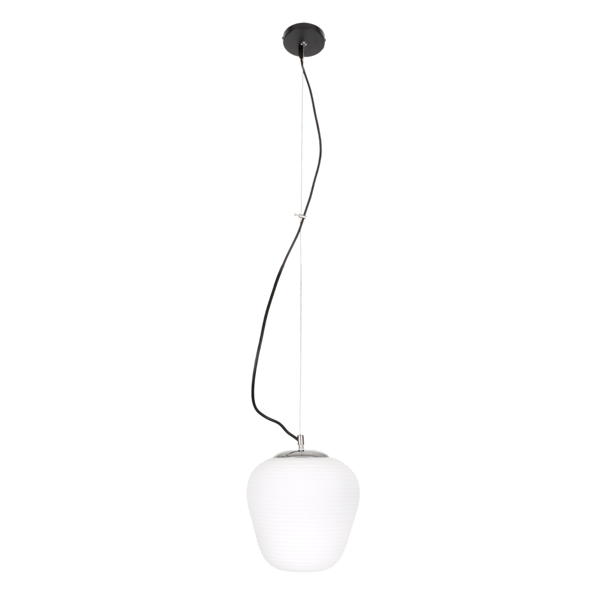 GloboStar® FREYA 00746 Μοντέρνο Κρεμαστό Φωτιστικό Ανάρτηση Μονόφωτο 1 x E27 IP20 Λευκό Γυαλί με Ασημί Μέταλλο - Μ20 x Π20 x Υ23cm