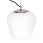 GloboStar® FREYA 00746 Μοντέρνο Κρεμαστό Φωτιστικό Ανάρτηση Μονόφωτο 1 x E27 IP20 Λευκό Γυαλί με Ασημί Μέταλλο - Μ20 x Π20 x Υ23cm