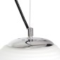 GloboStar® FREYA 00746 Μοντέρνο Κρεμαστό Φωτιστικό Ανάρτηση Μονόφωτο 1 x E27 IP20 Λευκό Γυαλί με Ασημί Μέταλλο - Μ20 x Π20 x Υ23cm