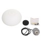 GloboStar® FREYA 00747 Μοντέρνο Κρεμαστό Φωτιστικό Ανάρτηση Μονόφωτο 1 x E27 IP20 Λευκό Γυαλί με Ασημί Μέταλλο - Μ34 x Π34 x Υ23cm