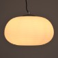 GloboStar® FREYA 00747 Μοντέρνο Κρεμαστό Φωτιστικό Ανάρτηση Μονόφωτο 1 x E27 IP20 Λευκό Γυαλί με Ασημί Μέταλλο - Μ34 x Π34 x Υ23cm