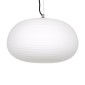 GloboStar® FREYA 00747 Μοντέρνο Κρεμαστό Φωτιστικό Ανάρτηση Μονόφωτο 1 x E27 IP20 Λευκό Γυαλί με Ασημί Μέταλλο - Μ34 x Π34 x Υ23cm