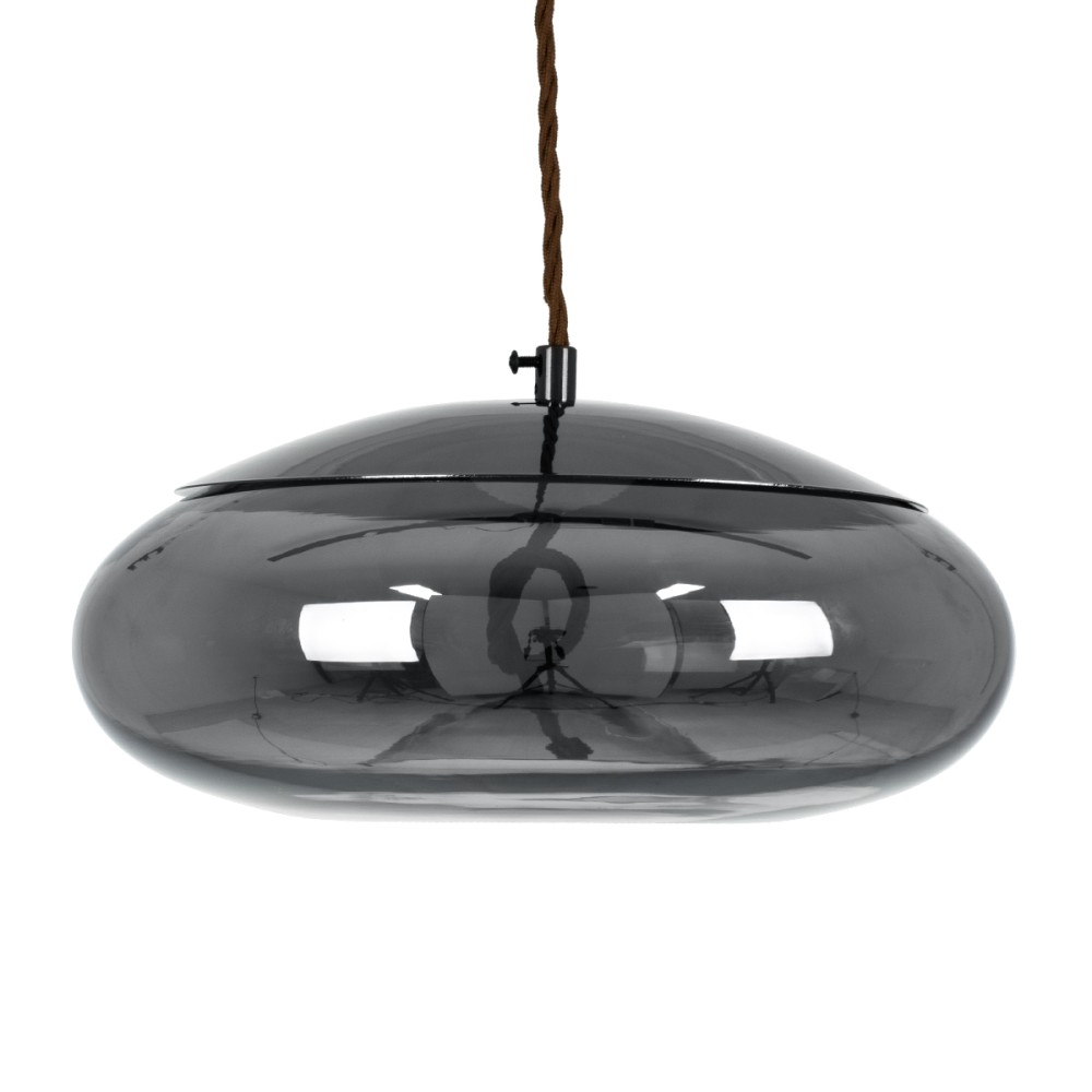 GLOBOSTAR® AXTON 00751 Μοντέρνο Κρεμαστό Φωτιστικό Οροφής LED 5W 500lm 180° AC 220-240V IP20 Θερμό Λευκό 2700K - Sanan SMD Chip - Μαύρο Φιμέ - Μ30 x Π30 x Υ15cm - 2 Xρόνια Εγγύηση