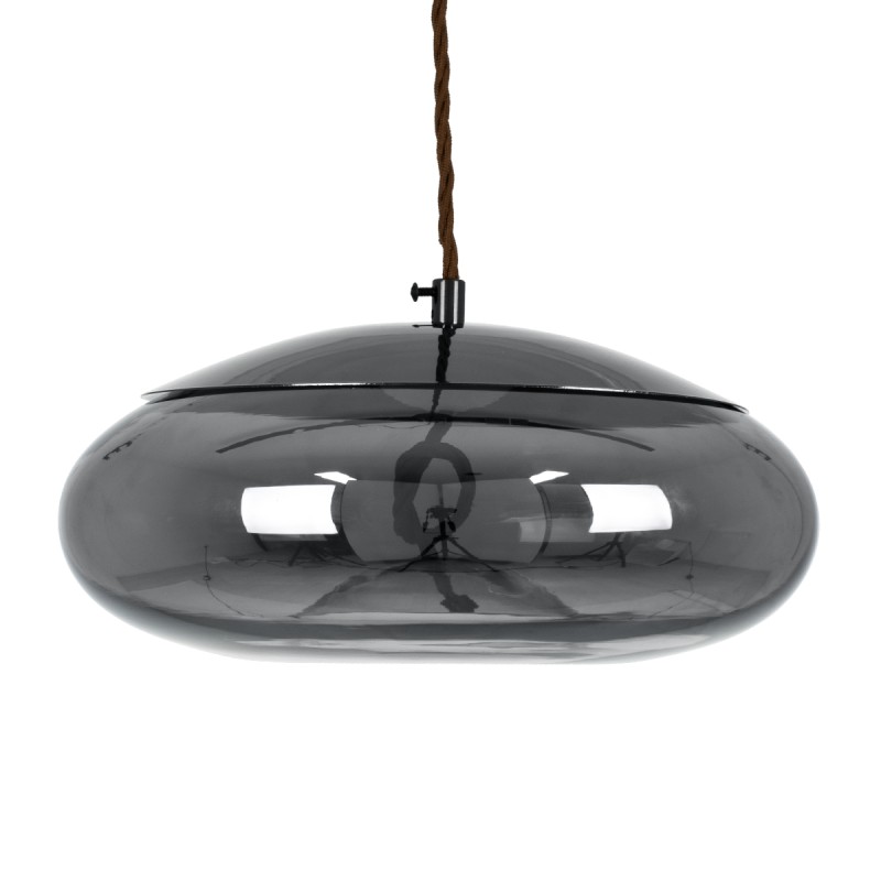 GLOBOSTAR® AXTON 00751 Μοντέρνο Κρεμαστό Φωτιστικό Οροφής LED 5W 500lm 180° AC 220-240V IP20 Θερμό Λευκό 2700K - Sanan SMD Chip - Μαύρο Φιμέ - Μ30 x Π30 x Υ15cm - 2 Xρόνια Εγγύηση