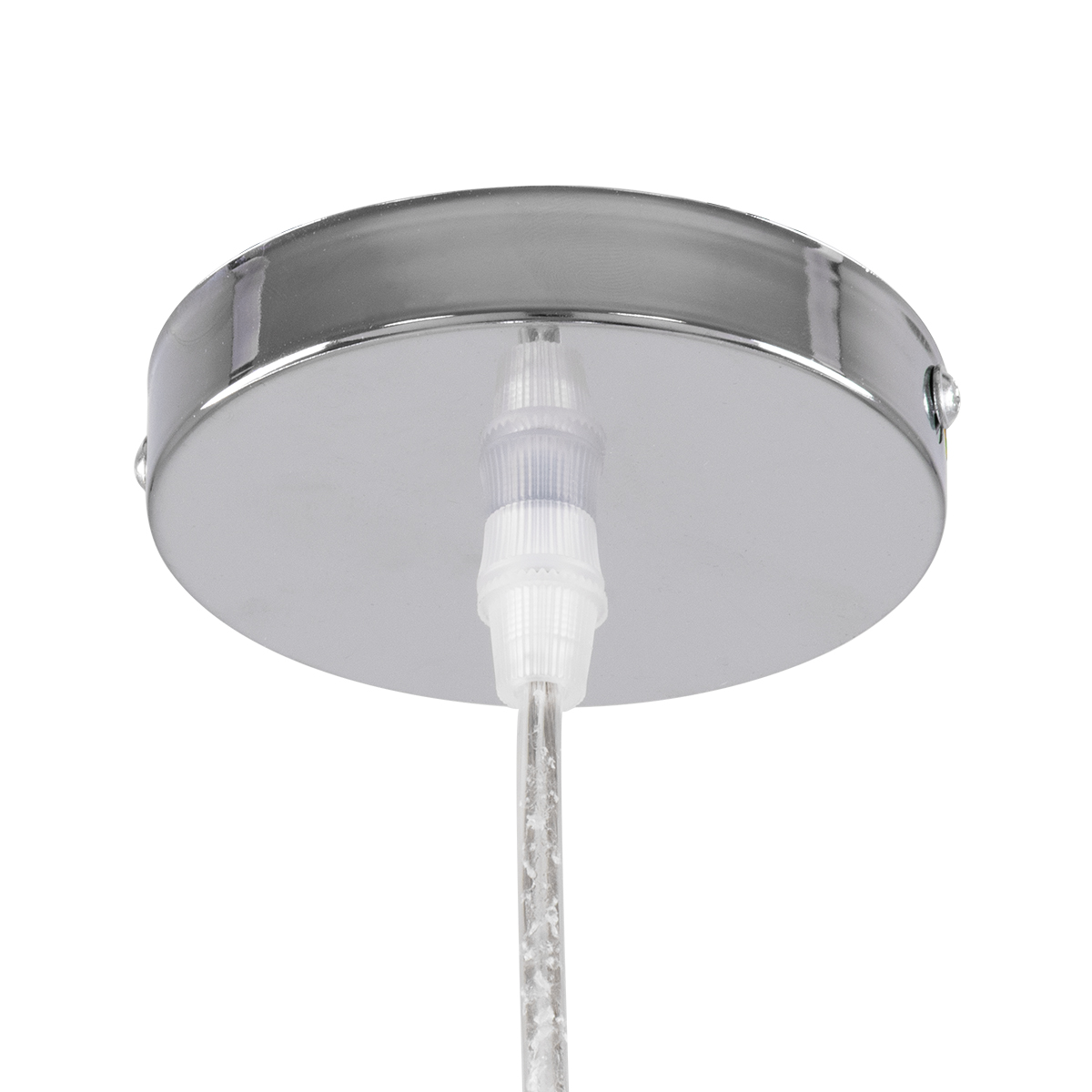 GloboStar® CRISTIN 00756 Μοντέρνο Κρεμαστό Φωτιστικό Ανάρτηση Μονόφωτο 1 x G4 Ασημί Γυαλί - Μ18 x Π18 x Υ13cm
