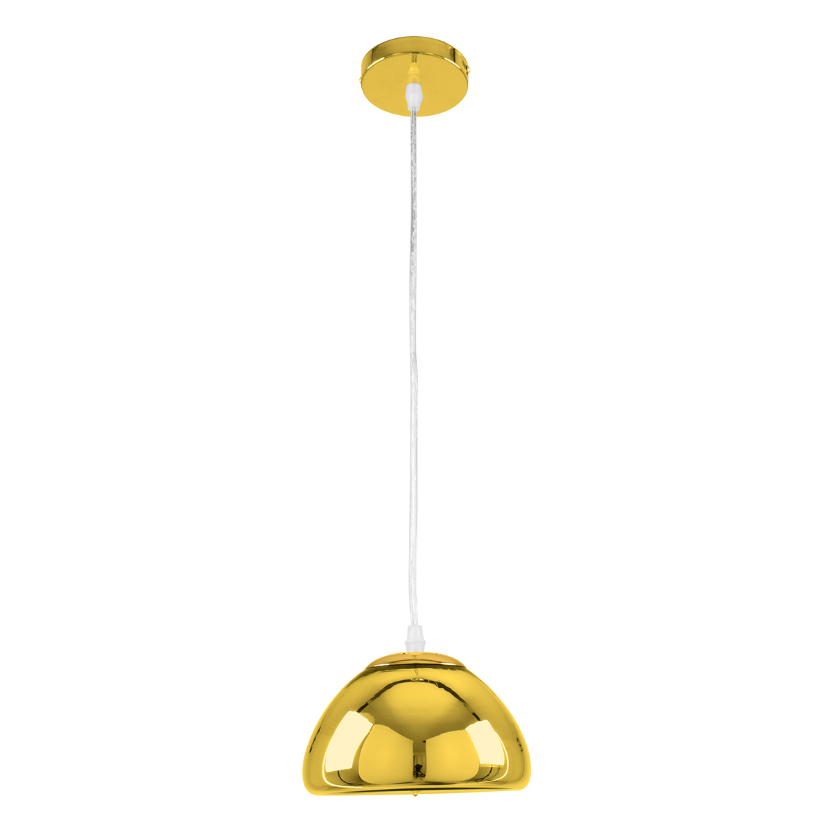 GloboStar® CRISTIN 00757 Μοντέρνο Κρεμαστό Φωτιστικό Ανάρτηση Μονόφωτο 1 x G4 Χρυσό Γυαλί - Μ18 x Π18 x Υ13cm