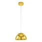 GloboStar® CRISTIN 00757 Μοντέρνο Κρεμαστό Φωτιστικό Ανάρτηση Μονόφωτο 1 x G4 Χρυσό Γυαλί - Μ18 x Π18 x Υ13cm