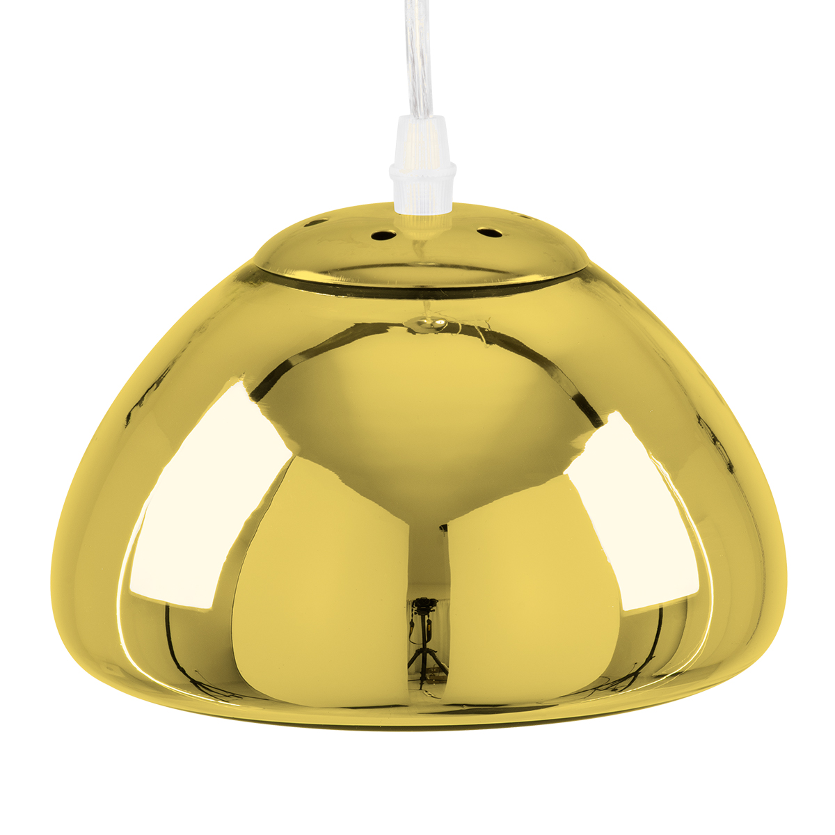 GloboStar® CRISTIN 00757 Μοντέρνο Κρεμαστό Φωτιστικό Ανάρτηση Μονόφωτο 1 x G4 Χρυσό Γυαλί - Μ18 x Π18 x Υ13cm