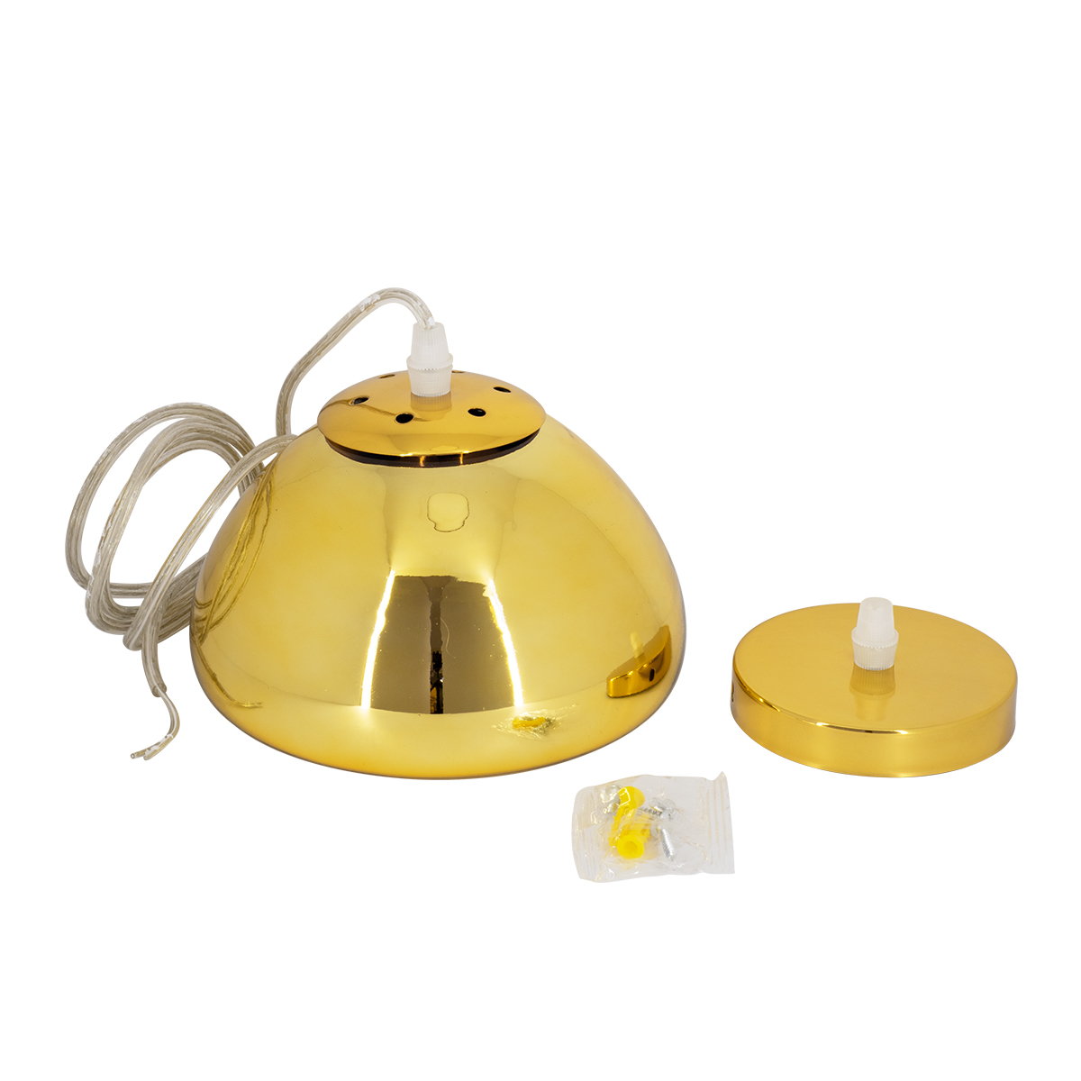 GloboStar® CRISTIN 00757 Μοντέρνο Κρεμαστό Φωτιστικό Ανάρτηση Μονόφωτο 1 x G4 Χρυσό Γυαλί - Μ18 x Π18 x Υ13cm