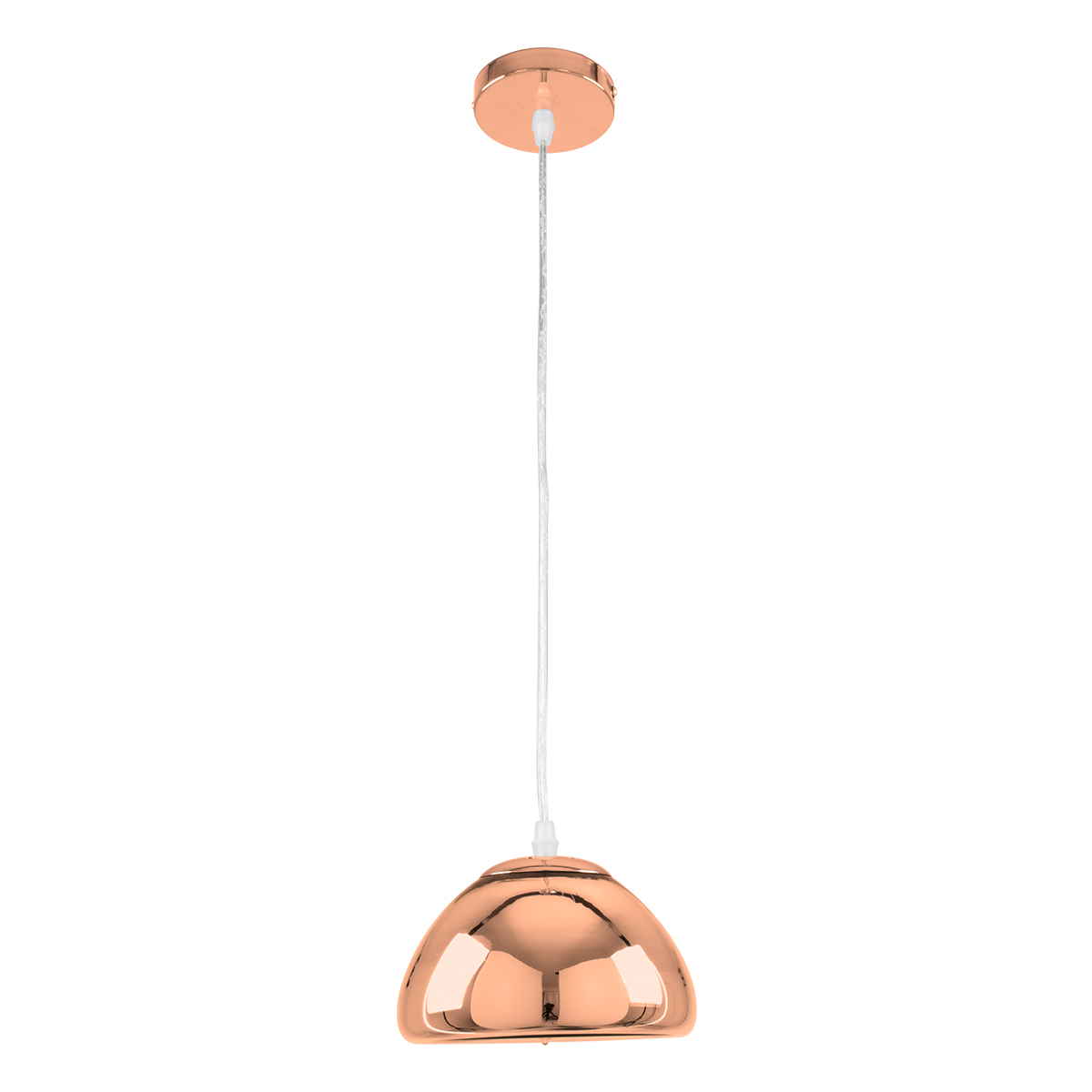 GloboStar® CRISTIN 00758 Μοντέρνο Κρεμαστό Φωτιστικό Ανάρτηση Μονόφωτο 1 x G4 Χάλκινο Γυαλί - Μ18 x Π18 x Υ13cm